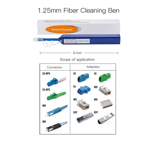 

5PCS One-Click Cleaner Optical Fiber Cleaner Pen Cleans SC ST FC 2.5mm and LC 1.25mm Adapters Connector Over 800 Times