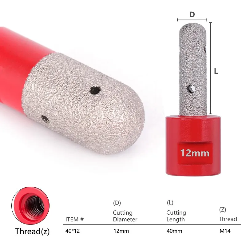 XCAN Diamant Fräsen Bit M14 Gewinde Gelötete Diamant Ball Nase Fräsen Bit für Fliesen Marmor Beton 6/8/10/12/15/20/25mm