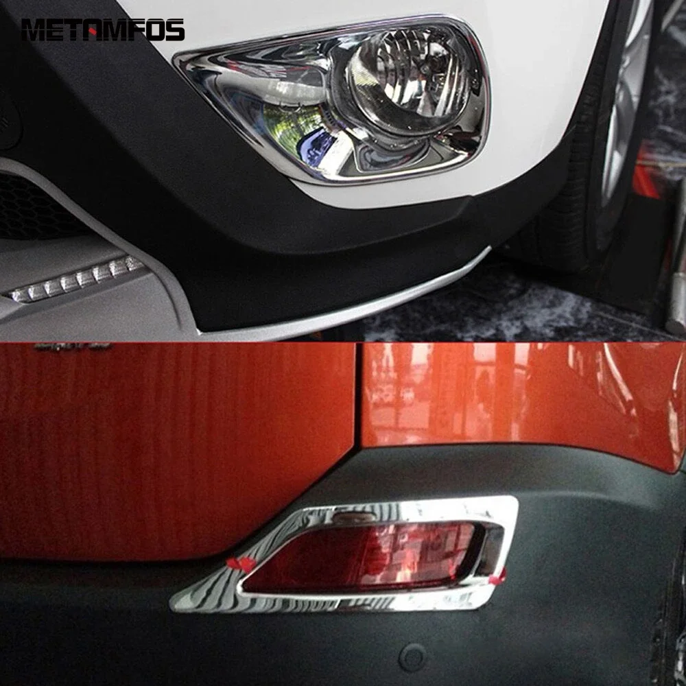 

Accessories For Toyota RAV4 RAV 4 2013 2014 2015 Chrome Front Rear Fog Light Lamp Cover Trim Foglamp Bumper Foglight Protector