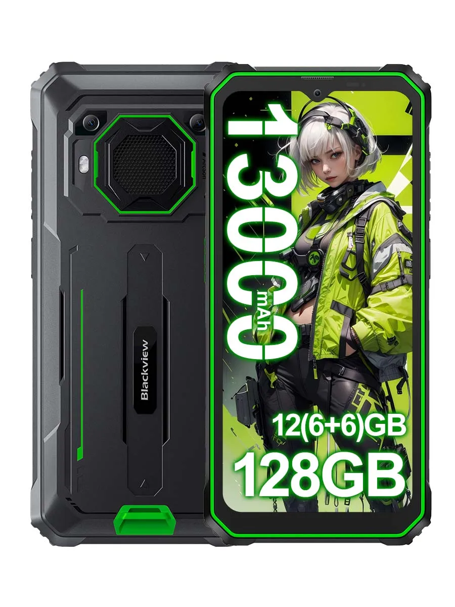 Blackview BV6200 Pro [geen EU-oplader] Robuuste smartphone Android 13 12 GB (6 + 6) 128 GB 13000 mAh 6,56", 13 MP, Dual SIM 4G GPS - afbeelding 2