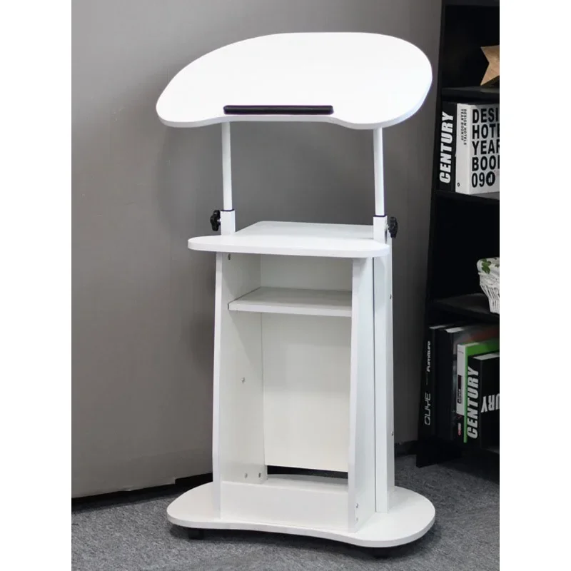 Standing liftable mobile computer table