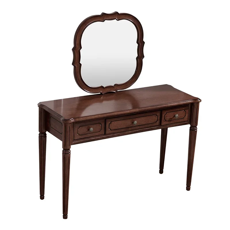 

American style, solid wood dresser, single, bedroom, small apartment, makeup table, with mirror, integrated, storage
