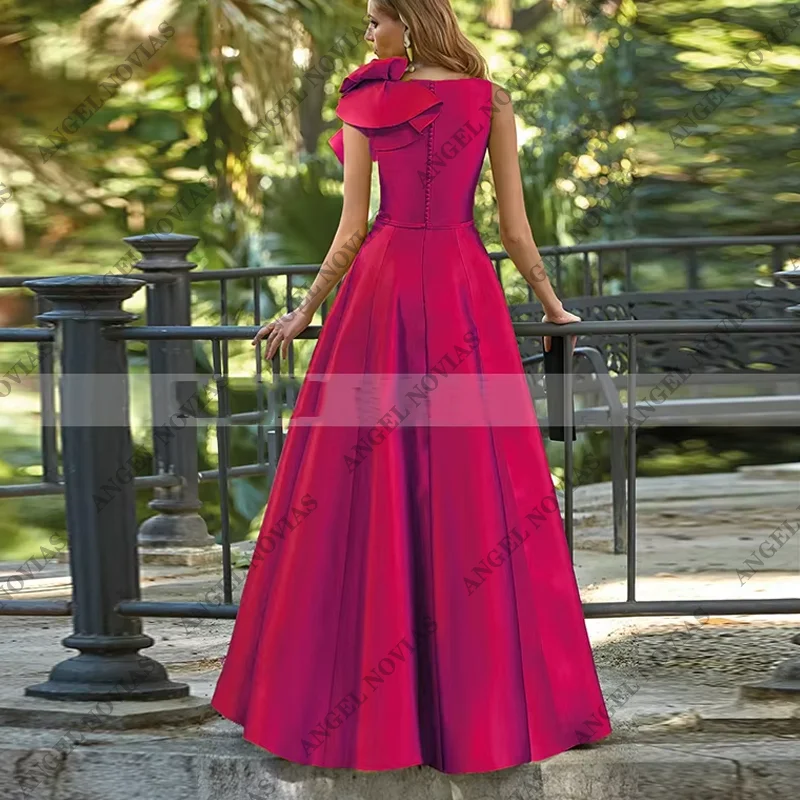 Customized Long Burgundy Mother of the Bride Dresses Sleeveless A Line Evening Bridal Party derss robes invitée mariage