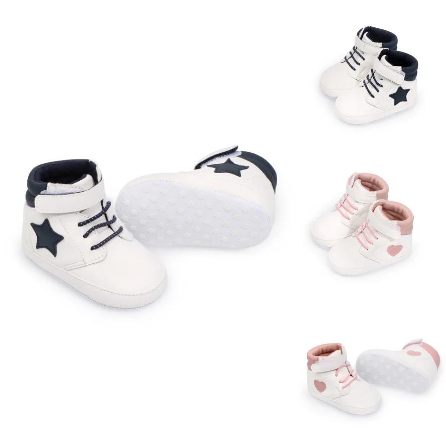Spring and Autumn Style Baby Walking Shoes For 0-12 Months High Top Versatile Soft Sole Baby Sports Shoes Non Slip Sole