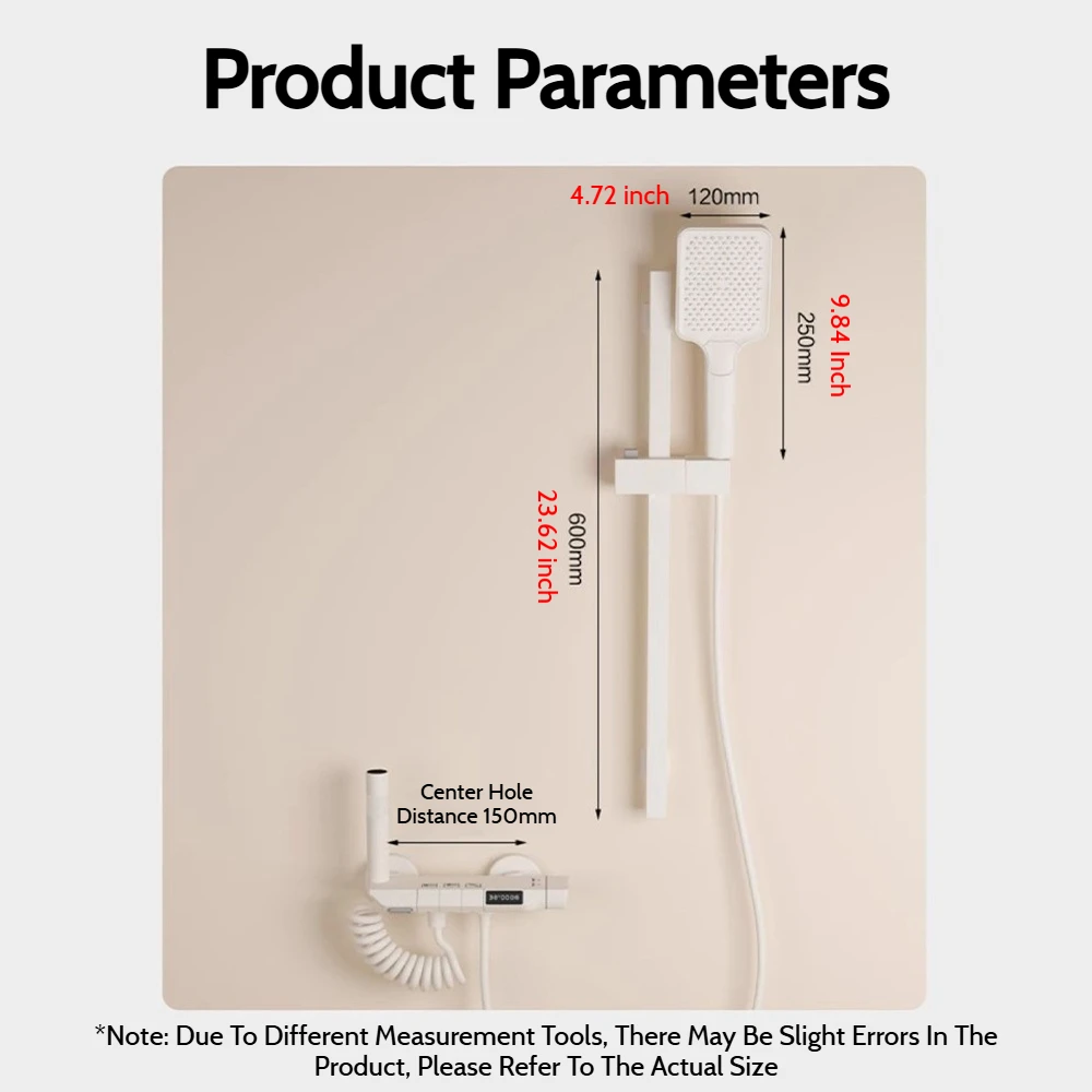 Deluxe Hot Cold Shower System Set Bathroom Rain Pressurized Shower Faucet Set Brass LED Digital Bathtub Shower Faucet Full Set