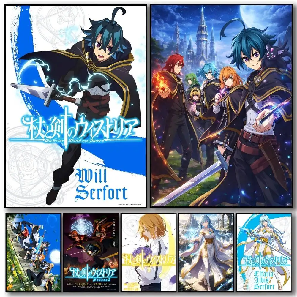 Anime W-Wistoria Wand And Sword Poster And Prints Wall Art Pictures For Modern Bedroom Game Room Home Decor