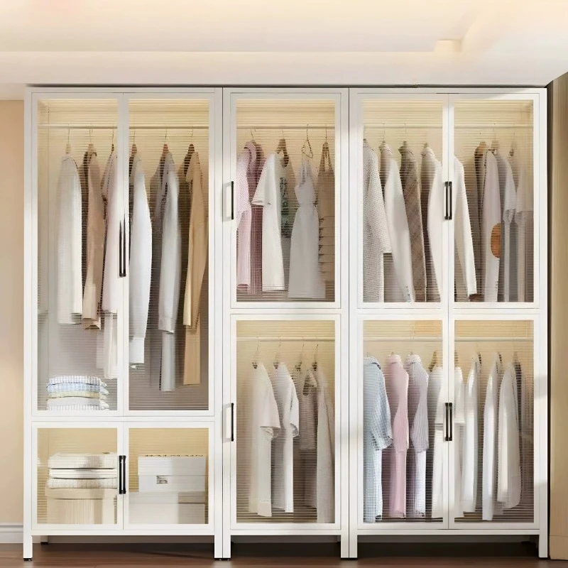 Rail Space Saving Wardrobes Modern Plastic Metal Storage Wardrobes System Cheap Armadio Camera Da Letto Furniture Bedrooms