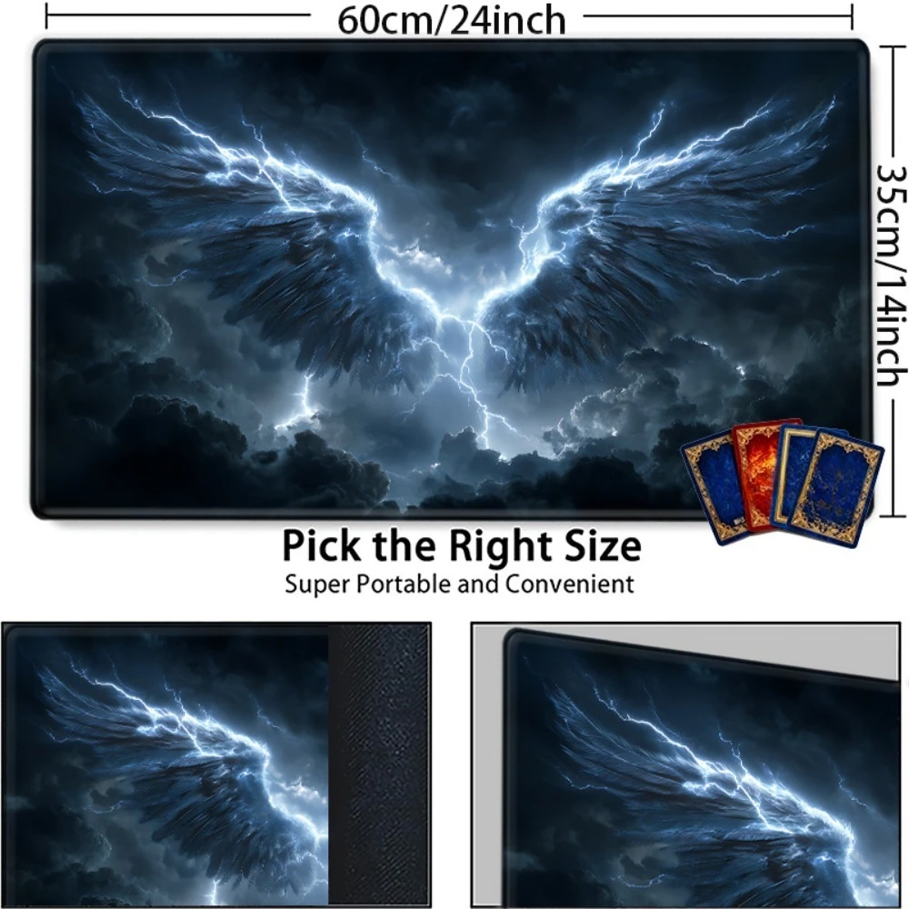 Glowing Lightning Wings game mat, suitable for trading card games, tabletop role-playing games and tabletop decorations