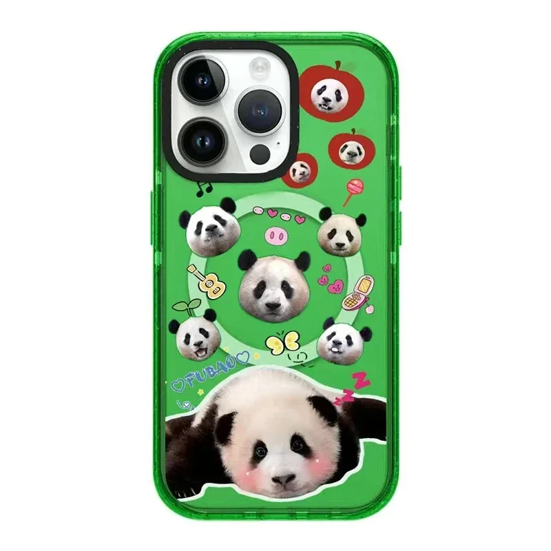 

MagSafe Acrylic Panda Phone Case Cover for IPhone 11 12 13 14 15 Pro Max Case for IPhone 14 Pro Max