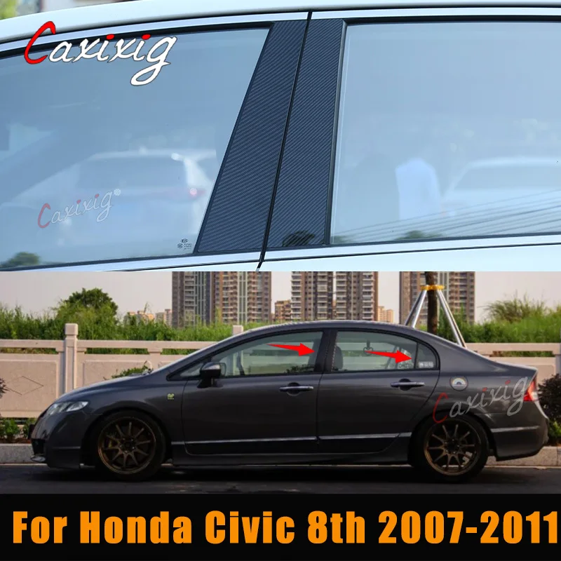 Porta do carro e Janela Centro B Pilar, Post Guarnição Capa Adesivo para Honda Civic Mobil Gen 11 10 10 Ke 10 para Tambalan Pilar B C