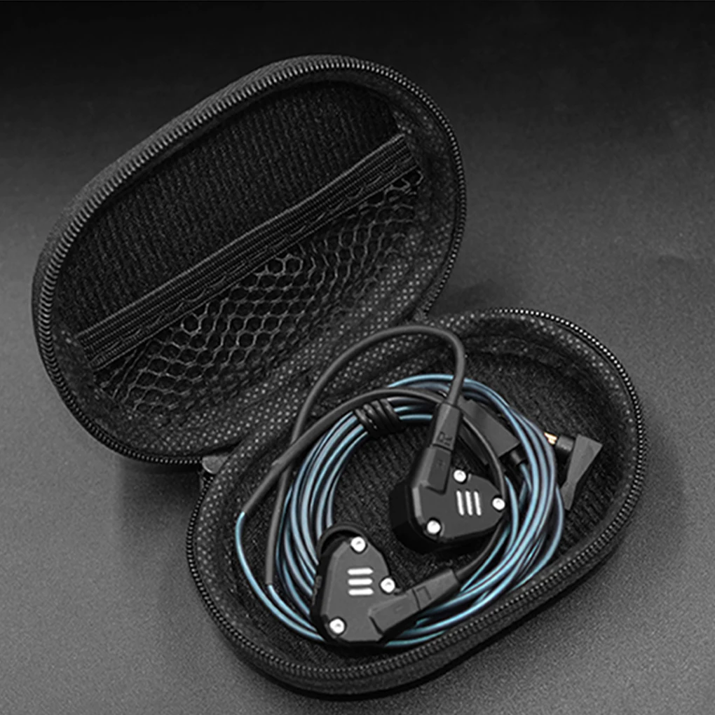 KZ Earphones Case Oval Shape Headphones Box Bag Pocket Dust Proof Protection Small Pack Holder with Zipper Spare