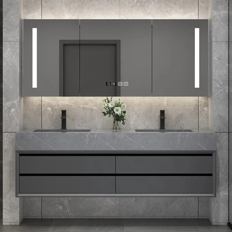 ZL@  Boards Modern Smart Home Improvement Furniture Bathroom Fixture Bathroom Cabinets Bathroom Vanities Cabinet with Sink