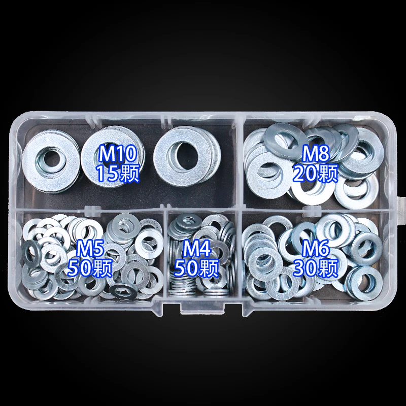 

165 Pieces of galvanized hexagonal flat cushion meson washer sleeve m3m4m5m6m8