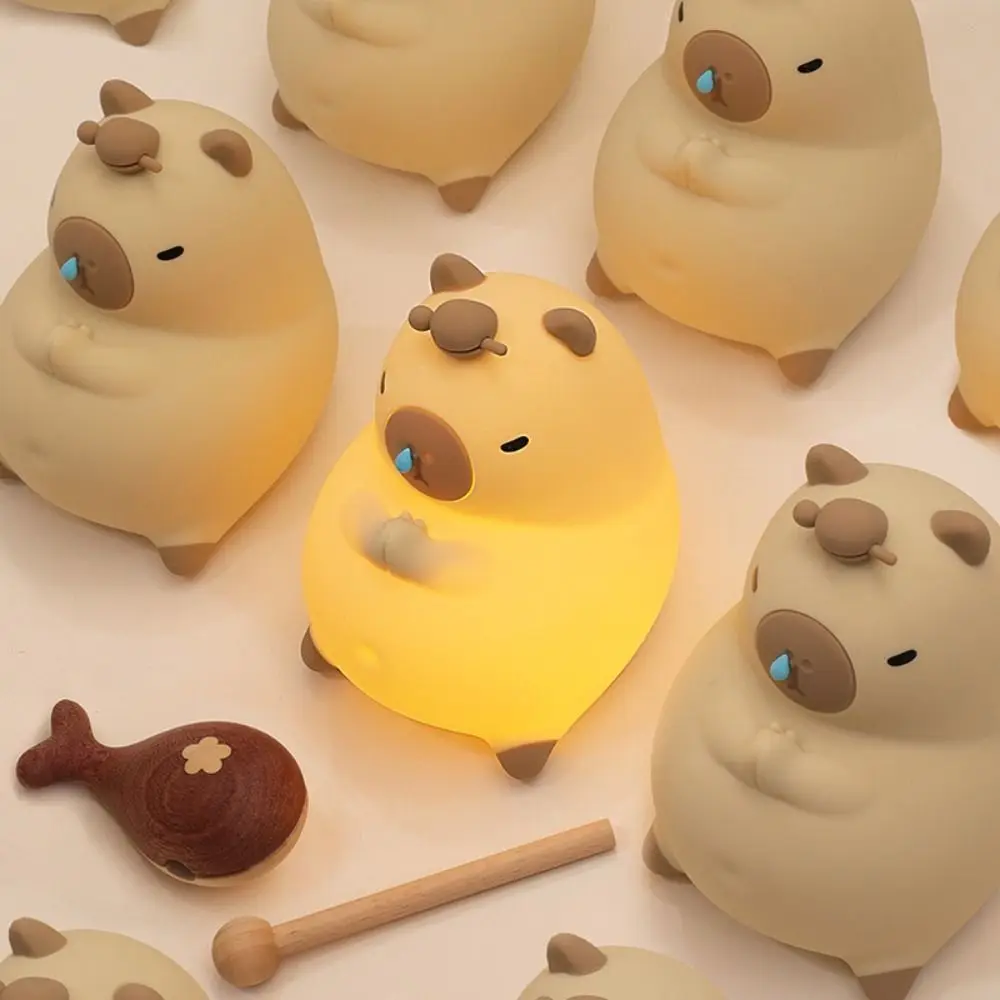 USB Rechargeable Capybara Night Light Capybara Shape Soft Light Guinea Pig Night Light Touch Control Eye Protection