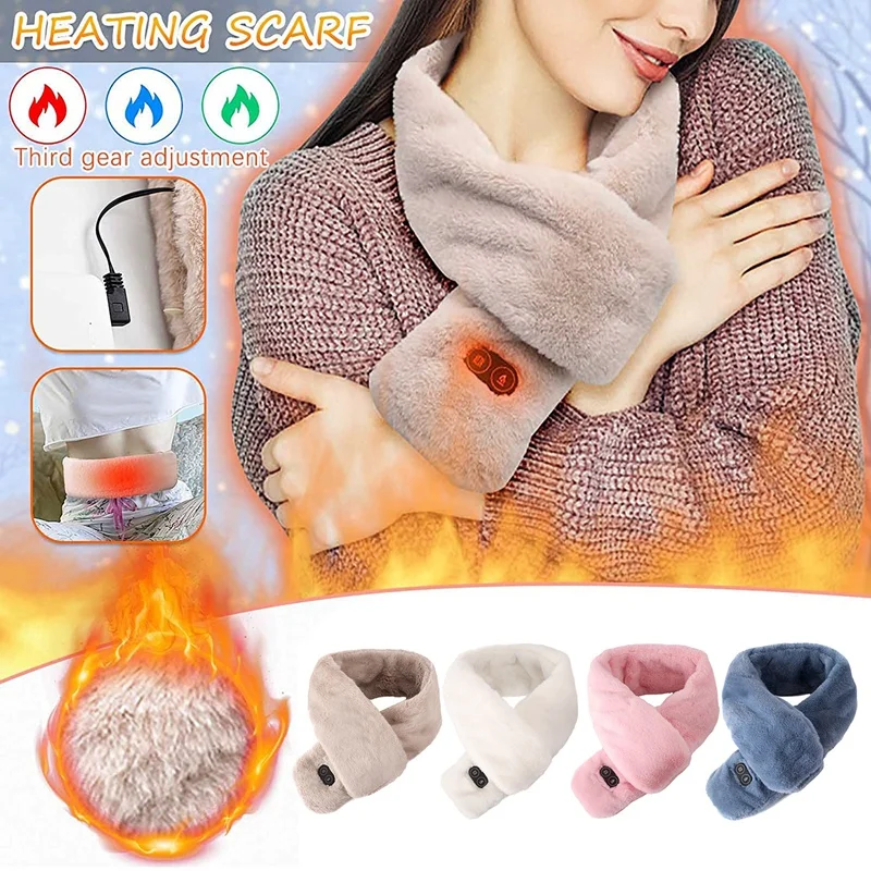 Écharpe de cou métropolitaine à chargement intelligent USB, coussin chauffant pour le cou, protection contre le froid en hiver, écharpe chaude pour hommes et femmes