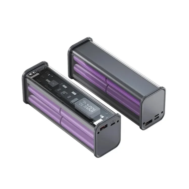 VIKEFON 22,5 W DIY Batterie Ladegerät Fall Transparent PD Power Bank Lagerung Box Für 8PCS 18650 Polymer 20000 mAh Batterie schnelle Lade Box 4