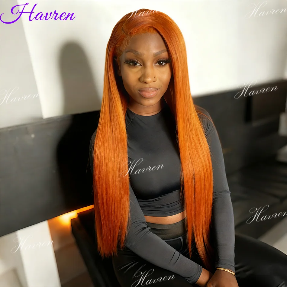 

straight Ginger Orange Lace Front Wig Human Hair 13X4 13X6 Hd Lace Frontal Wig 100% Brazilian Colored Human Hair Wigs For Women