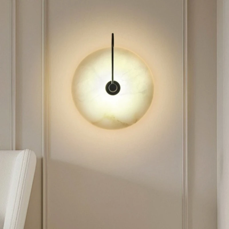 

Modern Marble Wall Lamp Simple Creative Corridor Living Room LED Bedroom Atmosphere Bedside Room Decorative Bracket Light