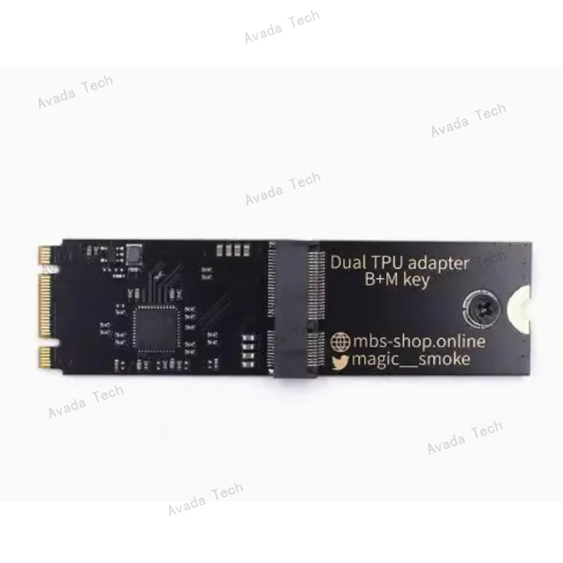 Coral Dual Edge TPU Adapter - m.2 2280 B+M key adapter board