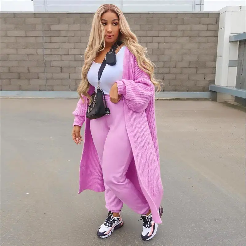 

Faionable Long Sve Loose Women's Knitwear Casual Homewear Cardigan Outerwear Spring Season Color Lantern Sve