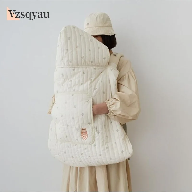 Baby Stroller Blanket Cover Cartoon Bear Hooded Cloak Cape Thicken Newborn Windproof Infant Sleeping Quilt Stroller Accessories