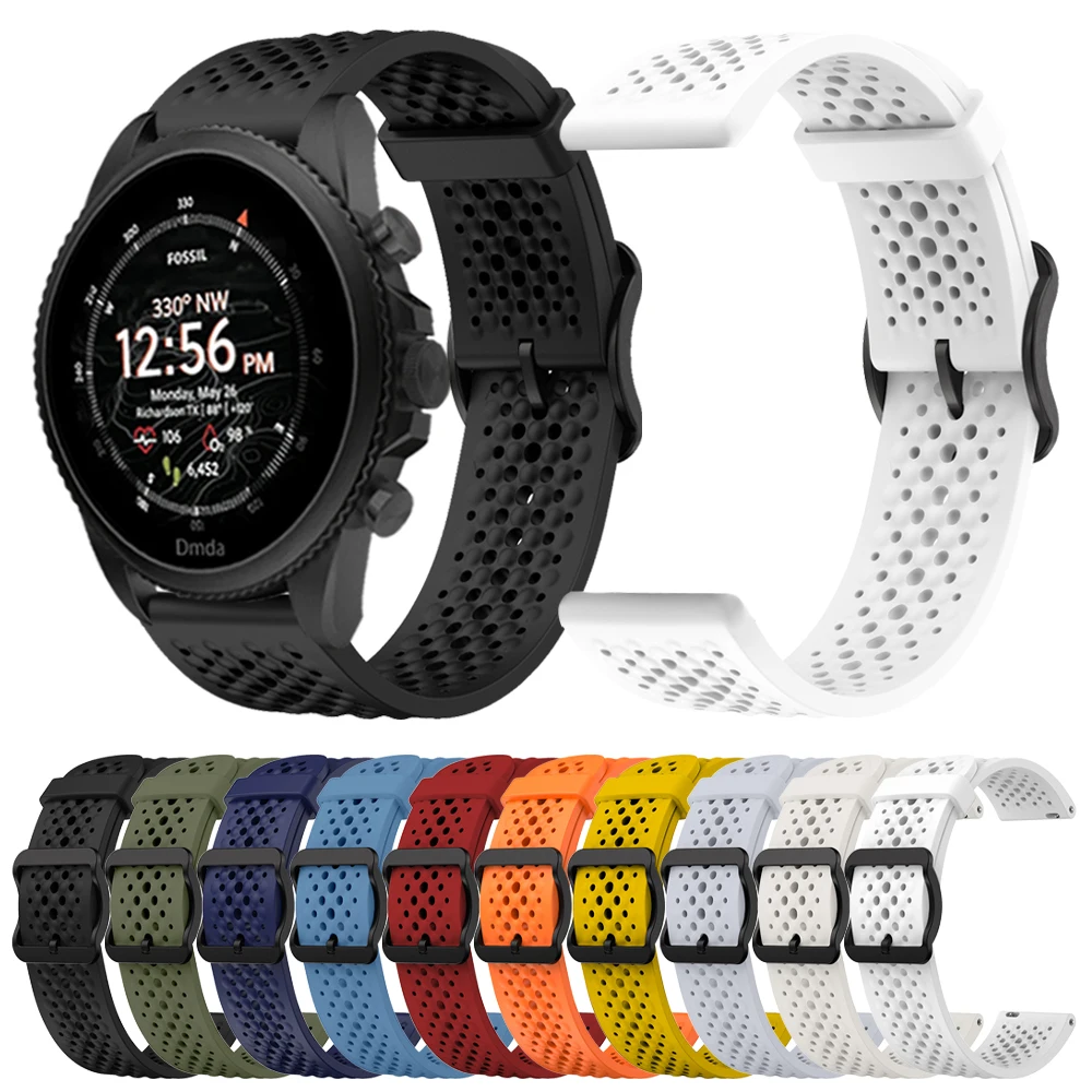 22mm relógio esportivo pulseira de silicone para fóssil gen 6 44mm gen 5 5e lte 45mm smartwatch hr banda esporte pulseira substituição