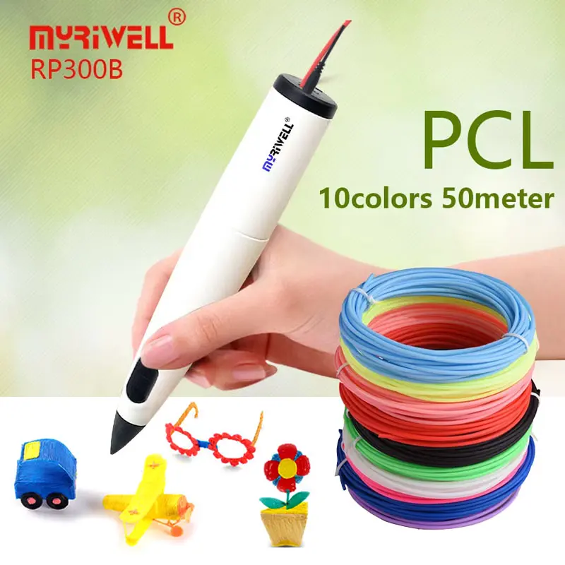 Myriwell RP300B  low-temperature 3D PEN,includes PCL  filament, diameter 1.75mm, Christmas birthday gift, low-temperature 3D pen