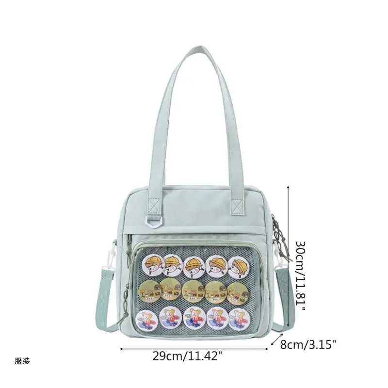 D0UD Women Crossbody Ita Bags Clear PVC Windown Girls JK Bag Fashion Shoulder Tote