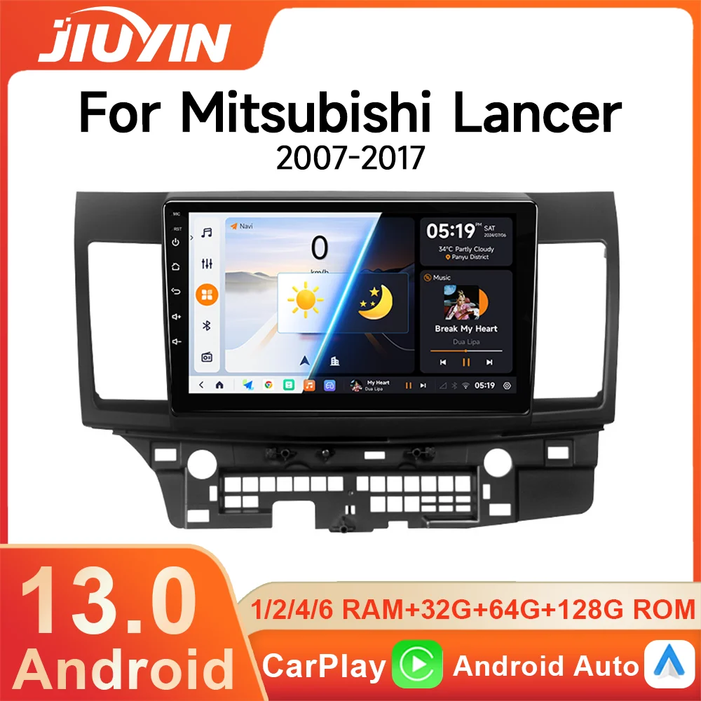 

JIUYIN Android 13 Carplay Car Radio for Mitsubishi Lancer 10 CY 2007 - 2017 Multimedia Video Player 2 Din GPS IPS 4G Stereo DVD