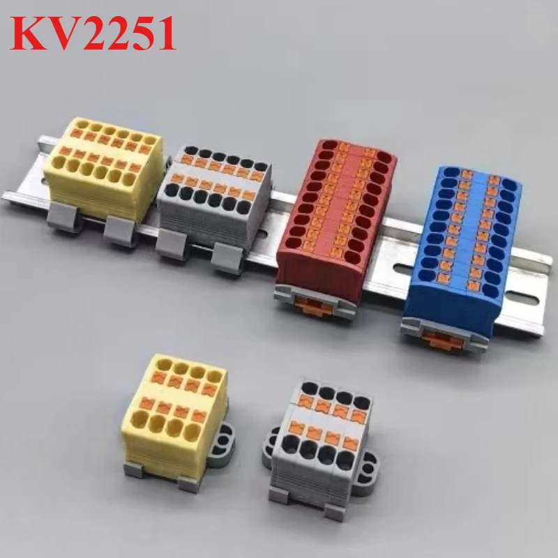 موصلات الأسلاك الكهربائية كتلة طرفية دفع سلكية متعددة في موصل متعدد للخارج على السكك الحديدية مع فتحة تثبيت #1