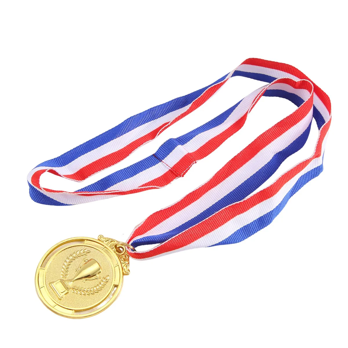 B58AMetal Award Medals with Neck Ribbon Gold Silver Bronze Style for Sports Academics or Any Competition