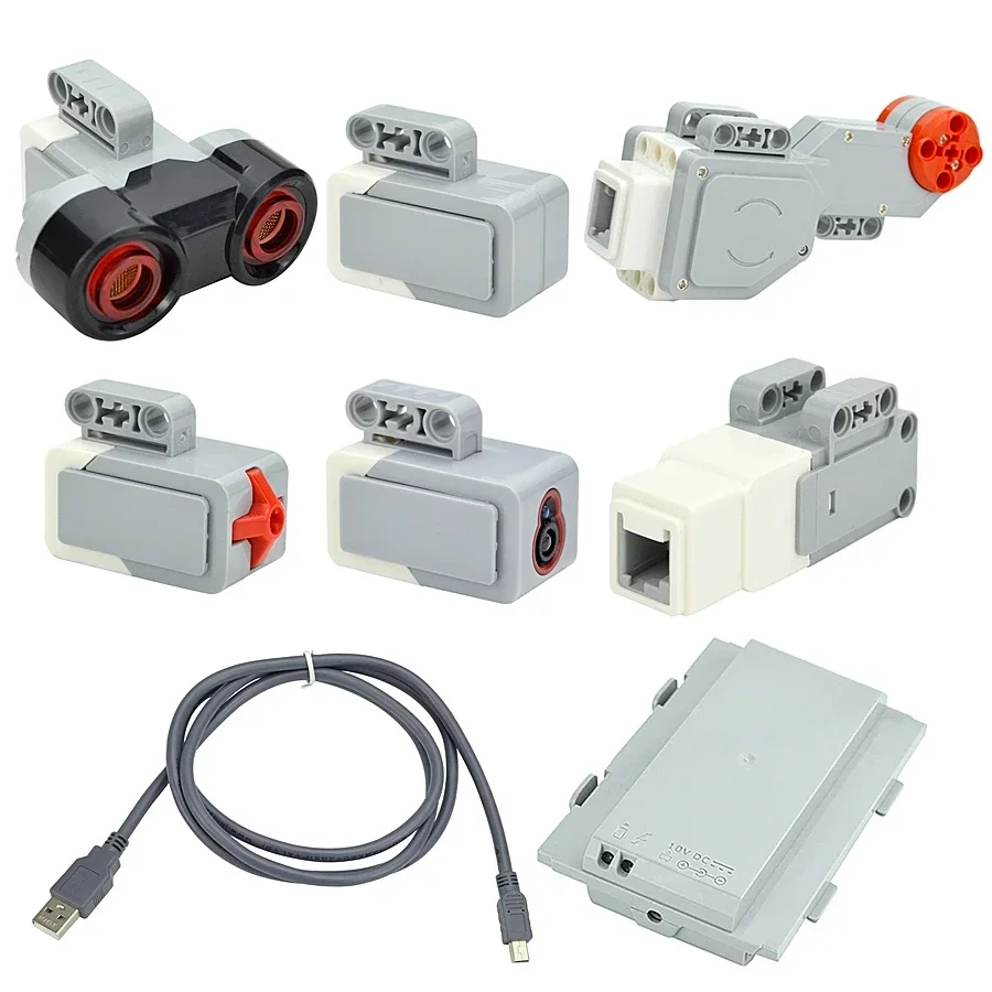 Large Medium Servo Motors  High-Tech Power Functions Series For 45544 EV3 Color Sensor Touch Ultrasound Sensor Building Blocks