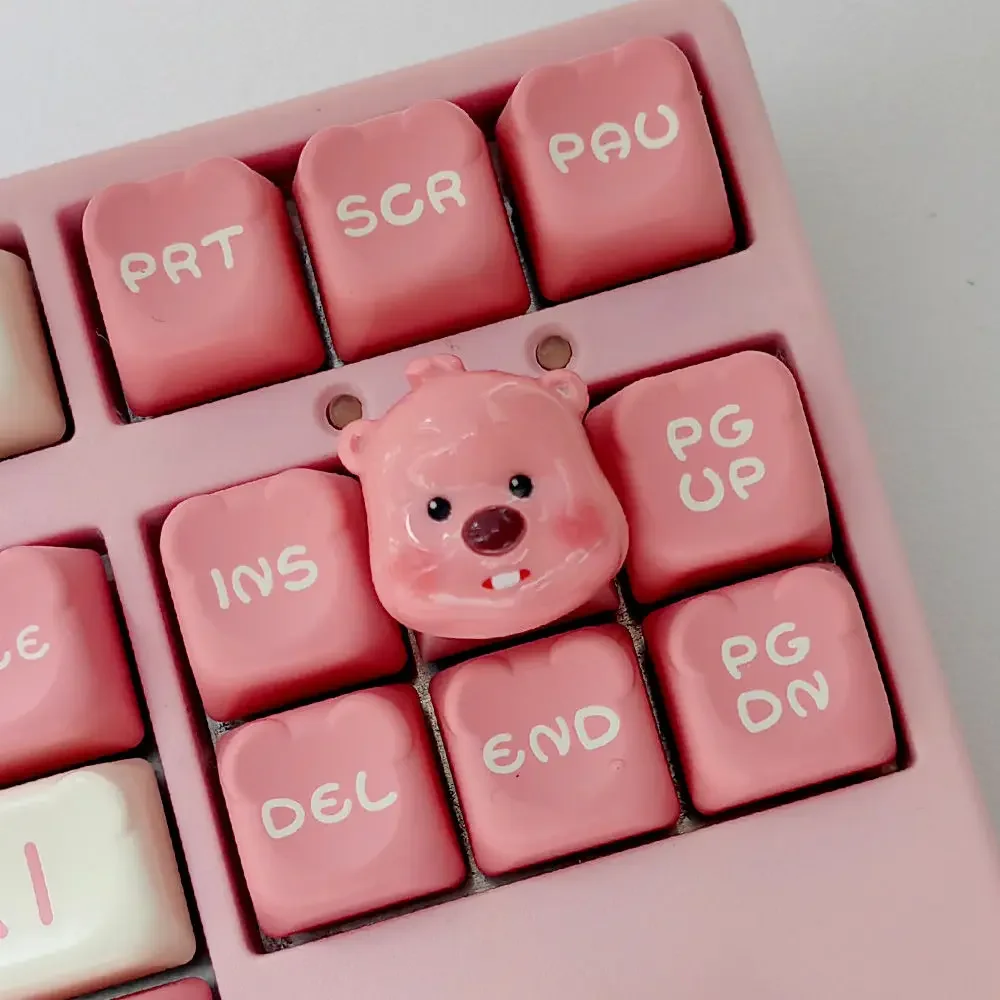 MINISO Personality Keycaps Loopy Cross-axis Mechanical Keyboard Keycaps Cartoon Pink and High Appearance Value Boyfriend Gift