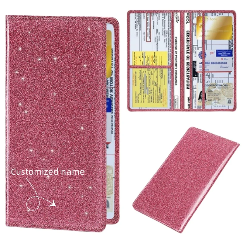 Anpassbarer Leder-Auto-Organizer für Registrierungsversicherung und Führerscheinkarten, personalisiertes Geschenk für Fahrer – Detail 5