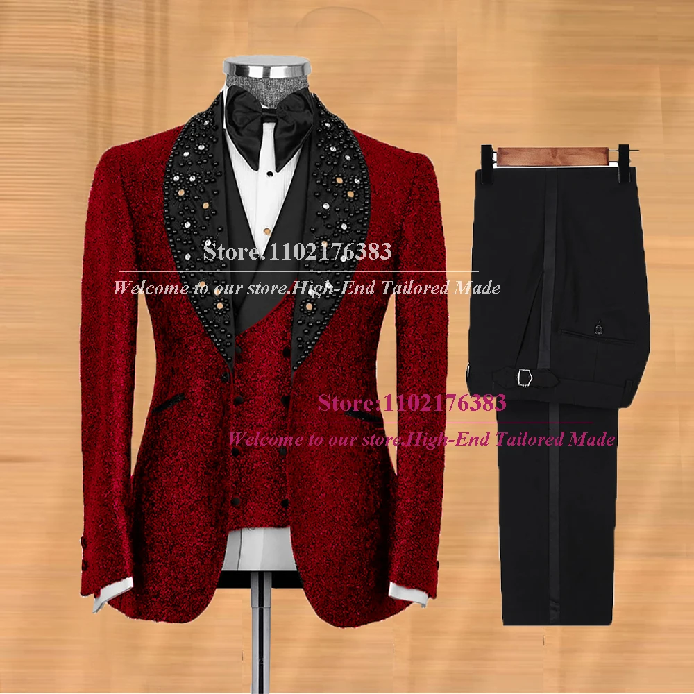 Casamento de luxo sutis para homem brilhante frisado lapela peaked blazer tailore-feito plus size noivo wea banquete de negócios conjunto de festa de formatura