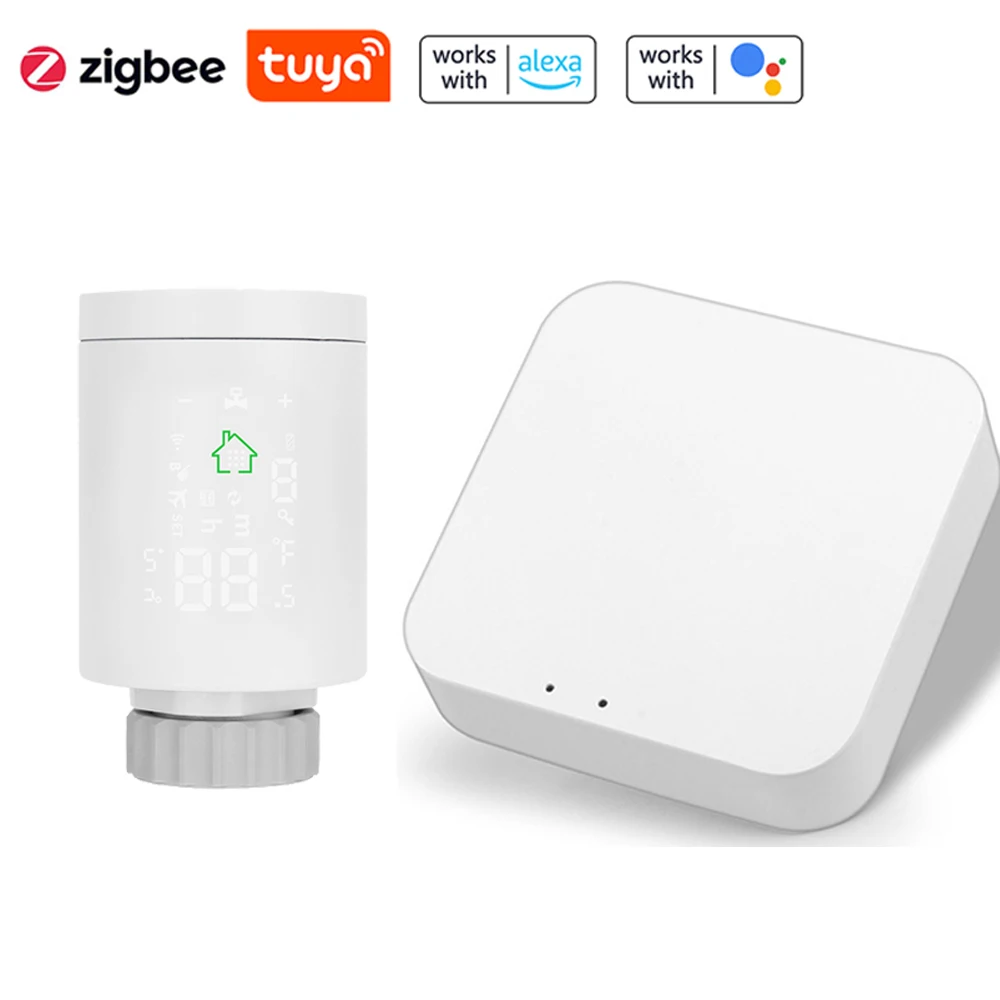 

Смарт-термостат Tuya ZigBee, привод для термостата, клапан радиатора, программируемый регулятор температуры для Alexa Google Home, голосовое управление