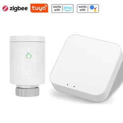 Tuya ZigBee Smart TRV Thermostat Actuator Radiator Valve Programmable Temperature Controller For Alexa Google Home Voice Control
