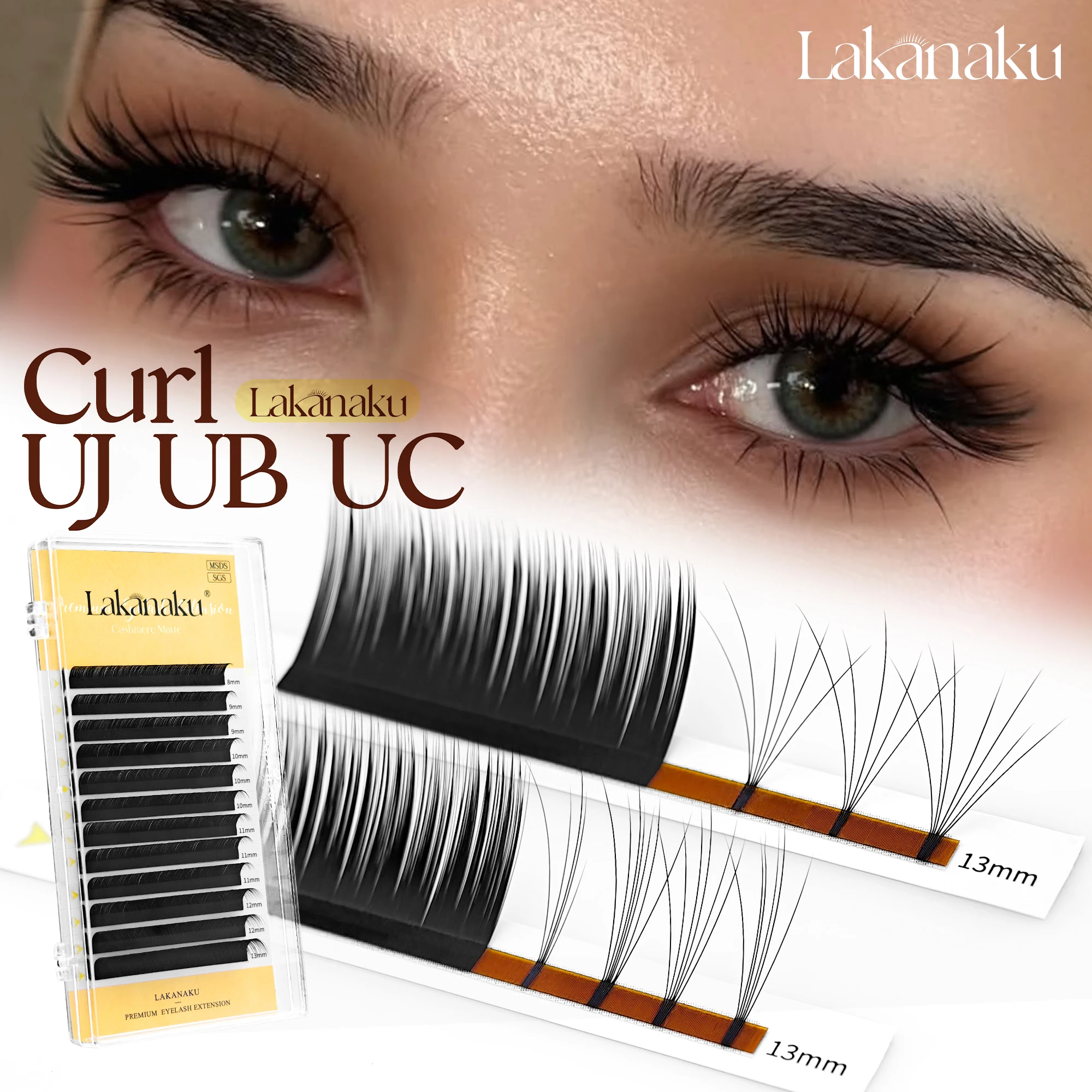Abonnie UB UC Camellia Lashes Vorgebündelte Wimpern LB LC Curl Spikes Lashes Manhua Lashes Wispy Set Mehrschichtige Wimpern