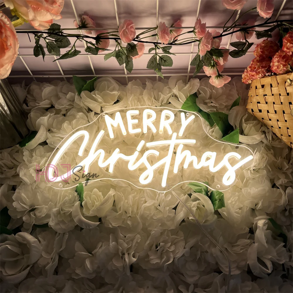 

Merry Christmas Neon Sign for Wall Decor Christmas New Year Neon Light Signs for Party Decor Vibrant LED Lights USB Powered