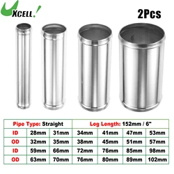 UXCELL 2Pcs OD 32-102mm ID 28mm-98mm Car Aluminum Alloy Tube Intercooler Pipe Straight Air Intake Joiners Tubing 152mm Long