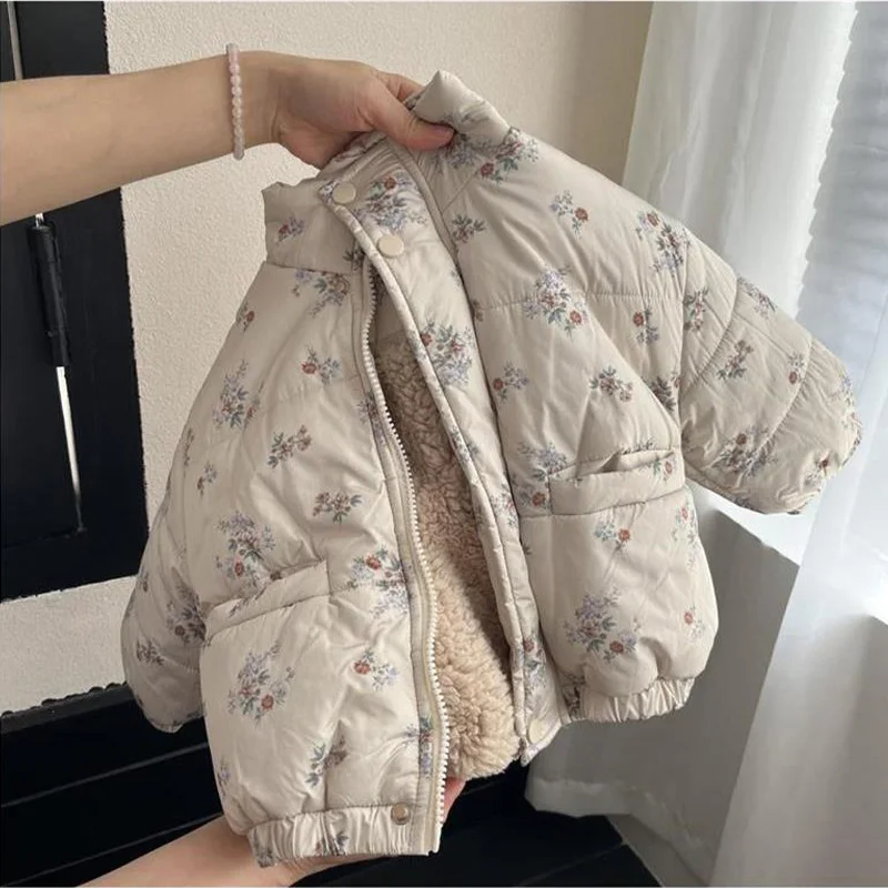 2-7Y New Winter Kids Warm Cotton Jackets Coats Baby Short Quilted Jacket Children Clothes Girls Thick Outerwear