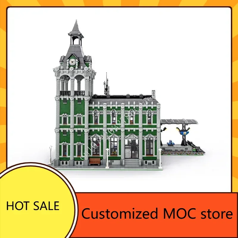 12597PCS Stazione ferroviaria Hot MOC streetview Puzzle Creative CityArchitecture Compleanno DIYA Assemblaggio Giocattolo Regalo di Natale per bambini Età