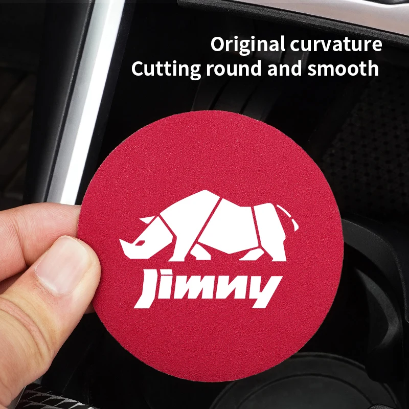 

2 Pieces Car Suede Leathe Coasters Pads Centre Console Cup Non-Slip Mats For Suzuki Jimny Swift Grand Vitara Ignis Kizashi SX4