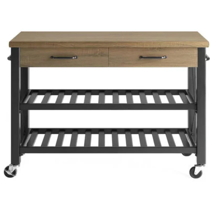 Whalen Santa Fe Kitchen Cart with TV Stand Feature