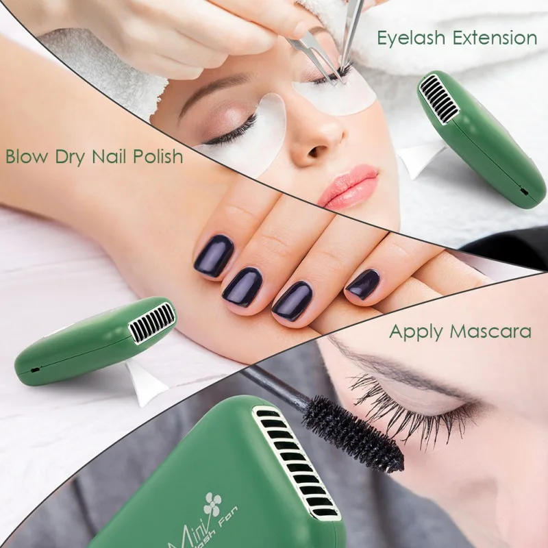 USB Rechargeable False Eyelashes Quick Dryer Fan Electric Mini Portable Tool Handheld Bladeless Air Conditioning Blower Nail