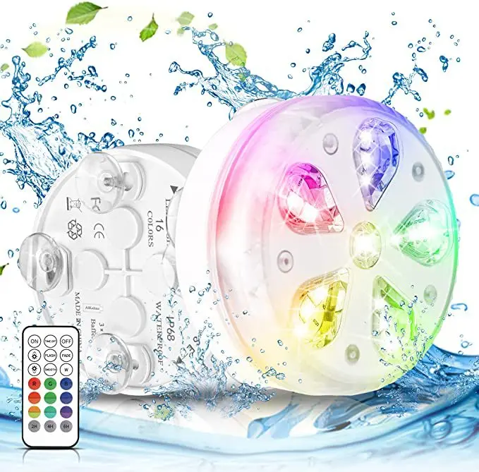 New Underwater LED Waterproof Remote Control Diving Pond Light Suction Cup Magnet Fish Tank Underwater Decorative Light