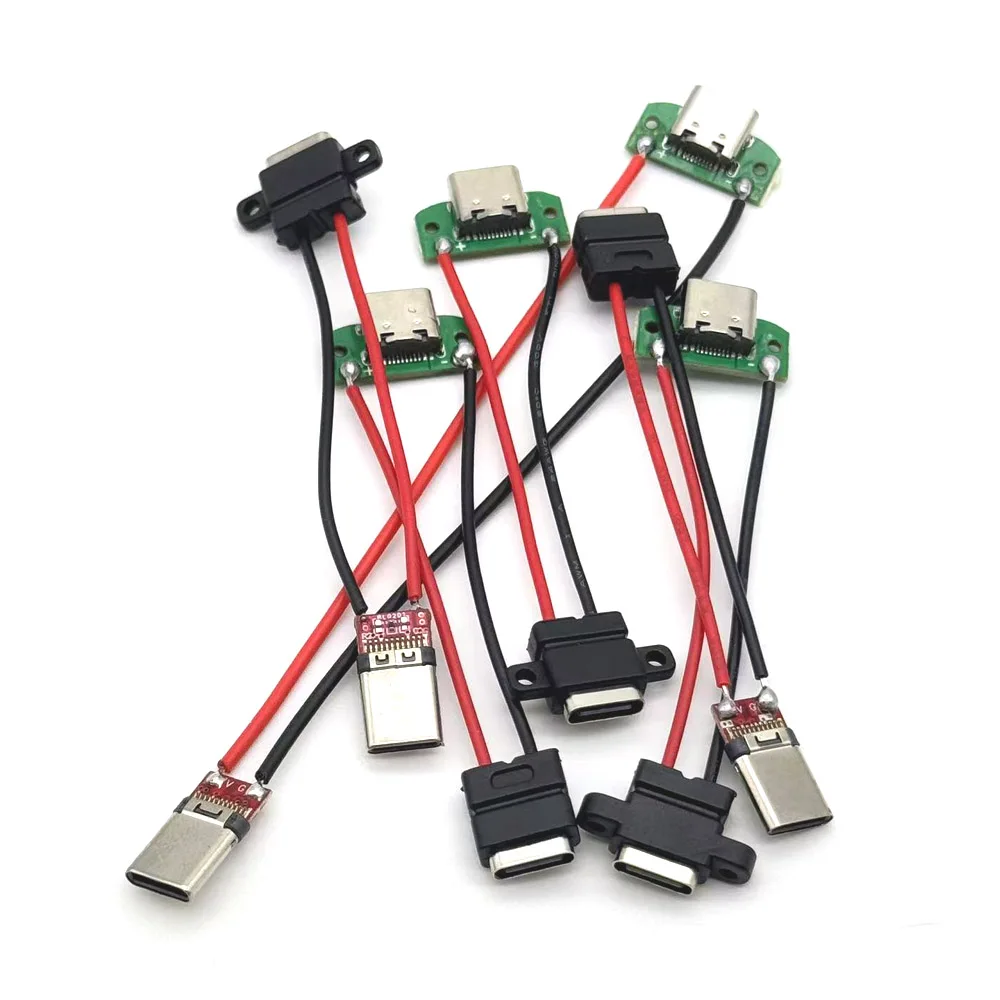 Micro 5V 2A USB Type-C 2Pin Horizontal / Vertical 2P Simple Soldered Male Plug-in Board Quick Charging USB-C Connector