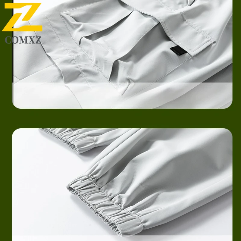 New Soft Cargo Pants Autumn Men Casual Removable Trouser Legs Outdoor Camping Adventure Comfort Straight Leg Utility Work Pants