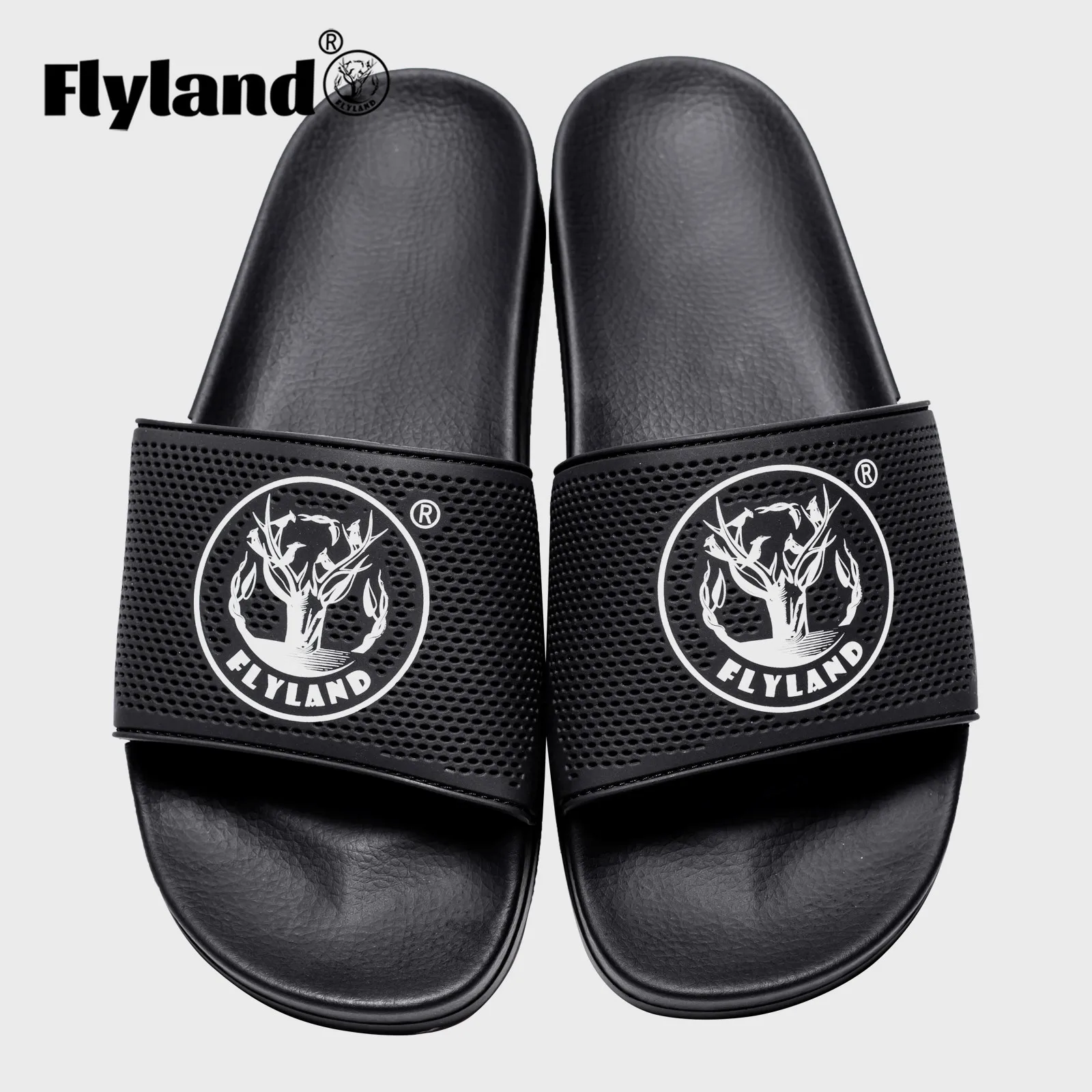 Flyland  Indoor Outdoor House Slippers Men Shoes Anti-Slip Quick-Drying Male Bathroom Slides Sandals