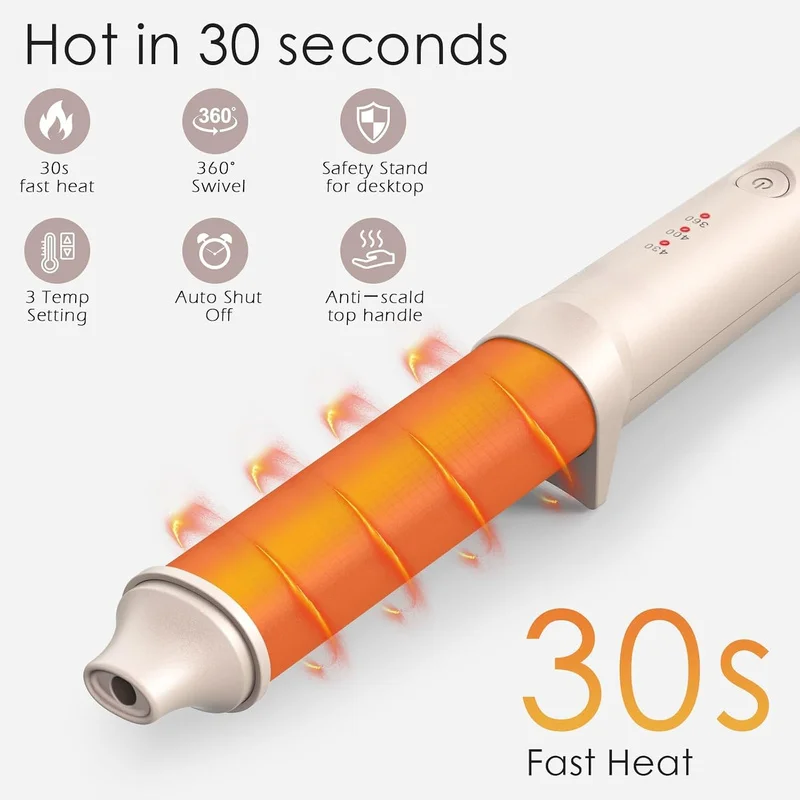 Mini oval stick 3.17 centimeter,3 Heating mode,400-400 Fahrenheit,Dual voltage travel curling iron